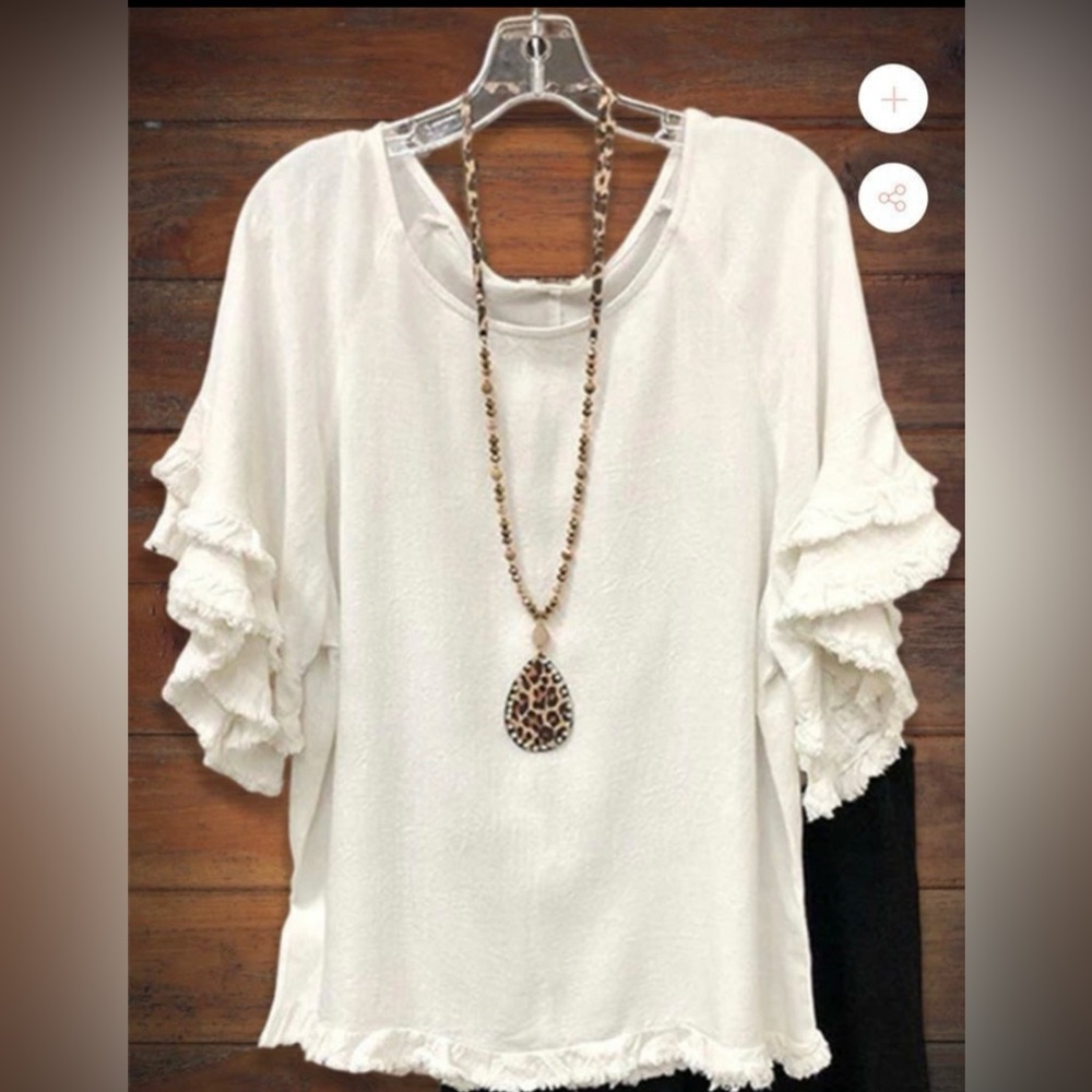 Linen Boutique top off white Sz xxl  14